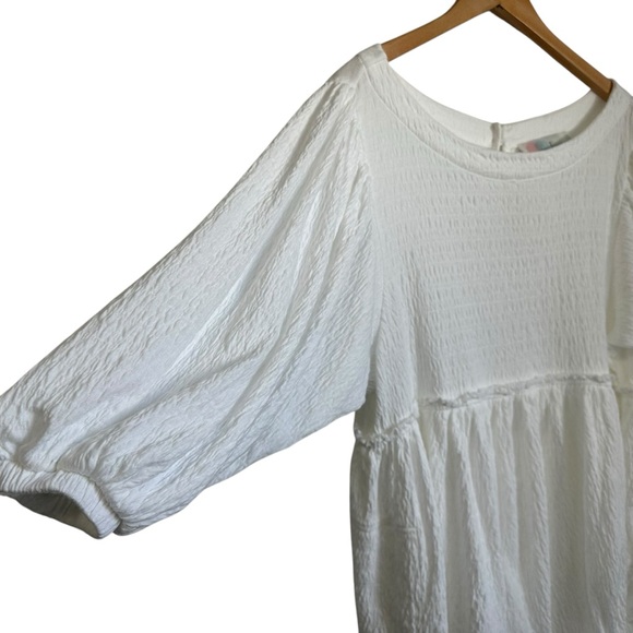 Free People FP Beach Beyond Obsessed Romper Sz Medium White Textured Boho - Picture 6 of 9